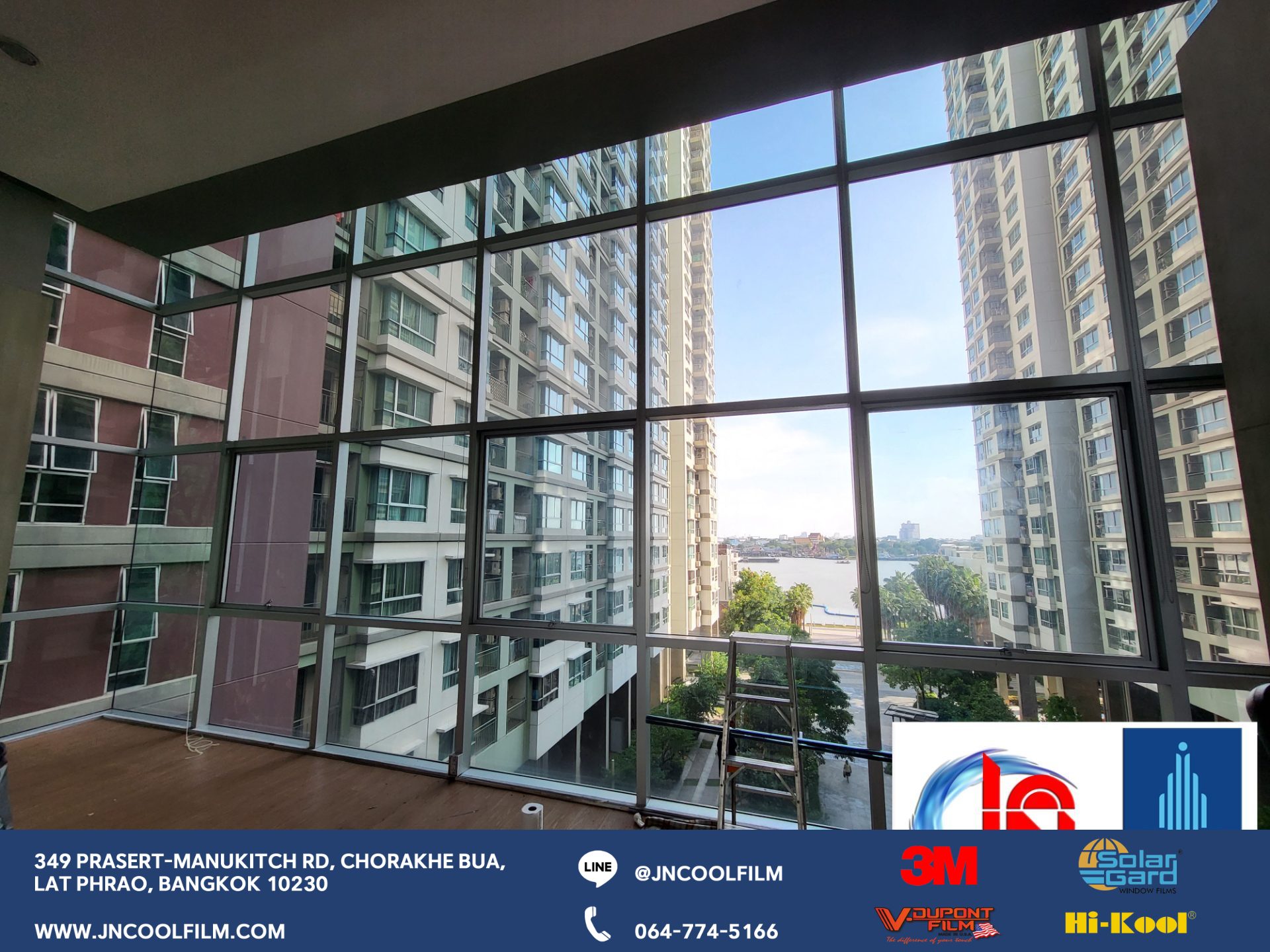 Install V-Dupont VCC7010 window film at the Lumpini building to improve visual comfort and save energy. - photo 3
