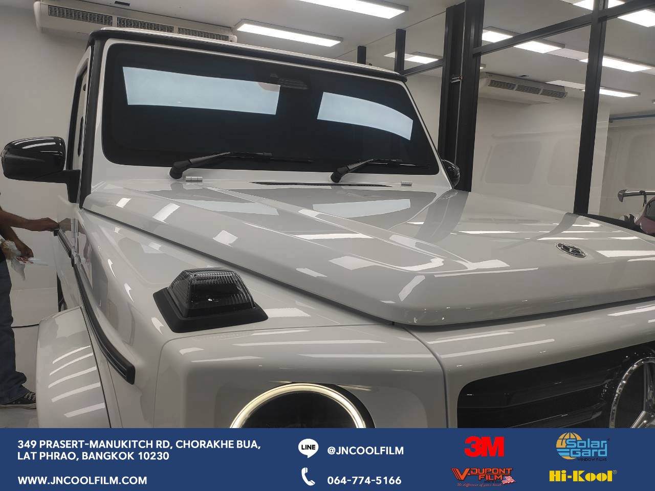 Installation of 3M Ceramic Absolute Window Tint for the Mercedes-Benz G-Wagon G450d, providing all-around heat protection including the sunroof - photo 2