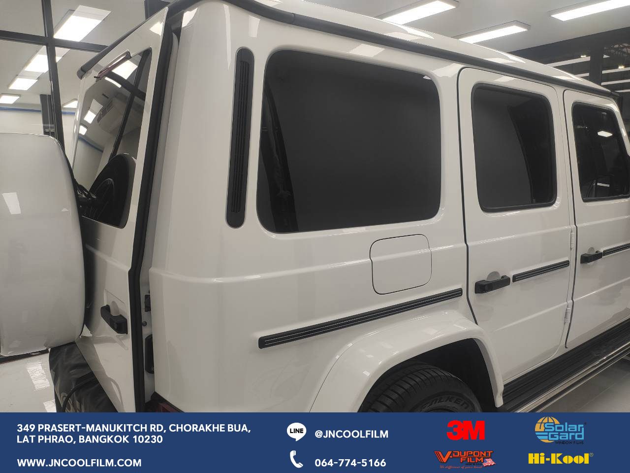 Installation of 3M Ceramic Absolute Window Tint for the Mercedes-Benz G-Wagon G450d, providing all-around heat protection including the sunroof - photo 4