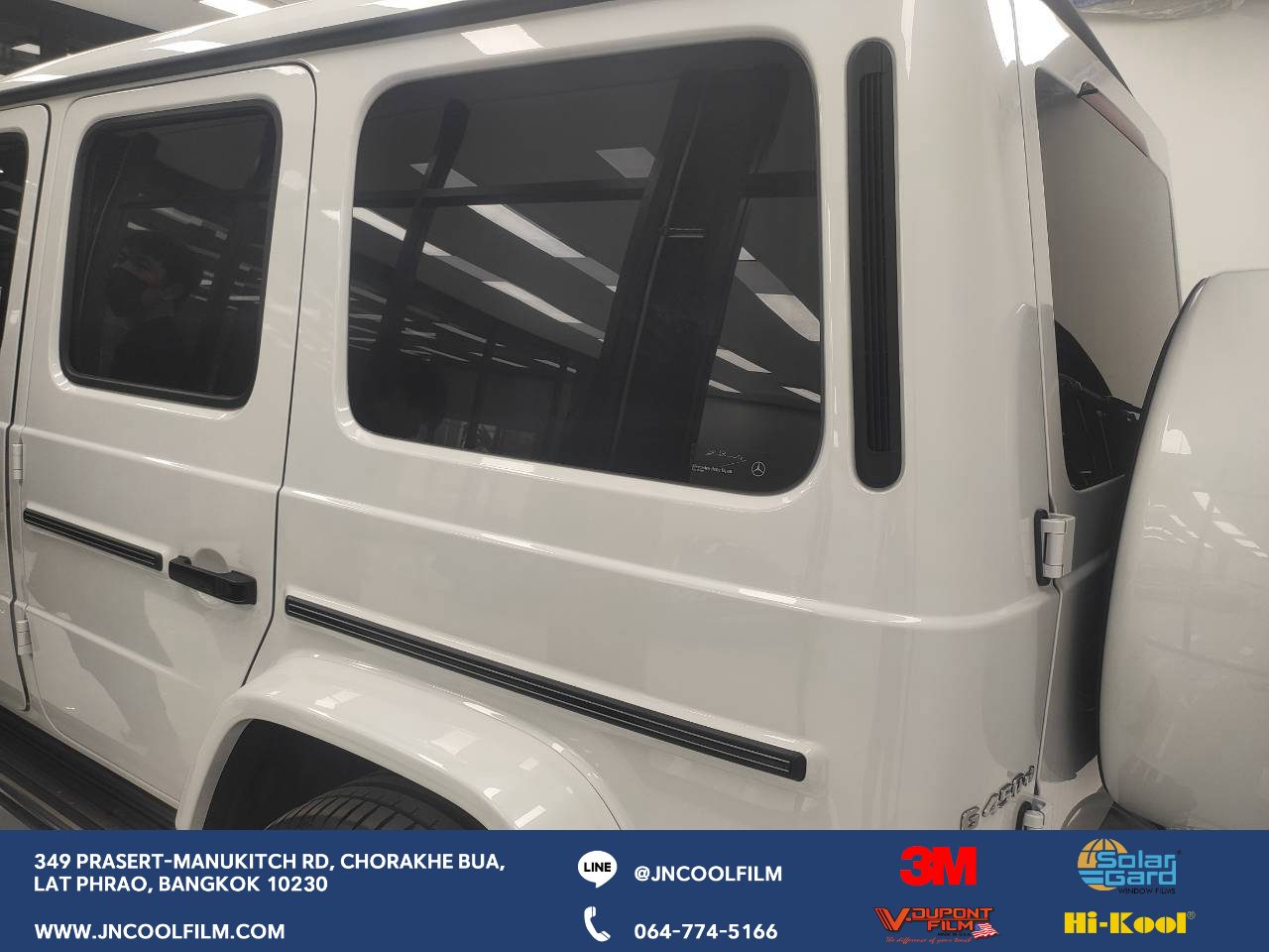Installation of 3M Ceramic Absolute Window Tint for the Mercedes-Benz G-Wagon G450d, providing all-around heat protection including the sunroof - photo 7